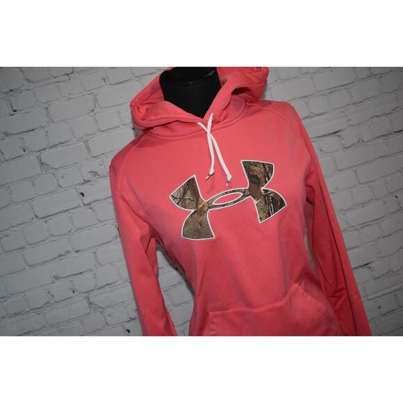 Under Armour Hoodie Pullover Womens Size Small Polyester Pink Green Camo - Picture 4 of 6